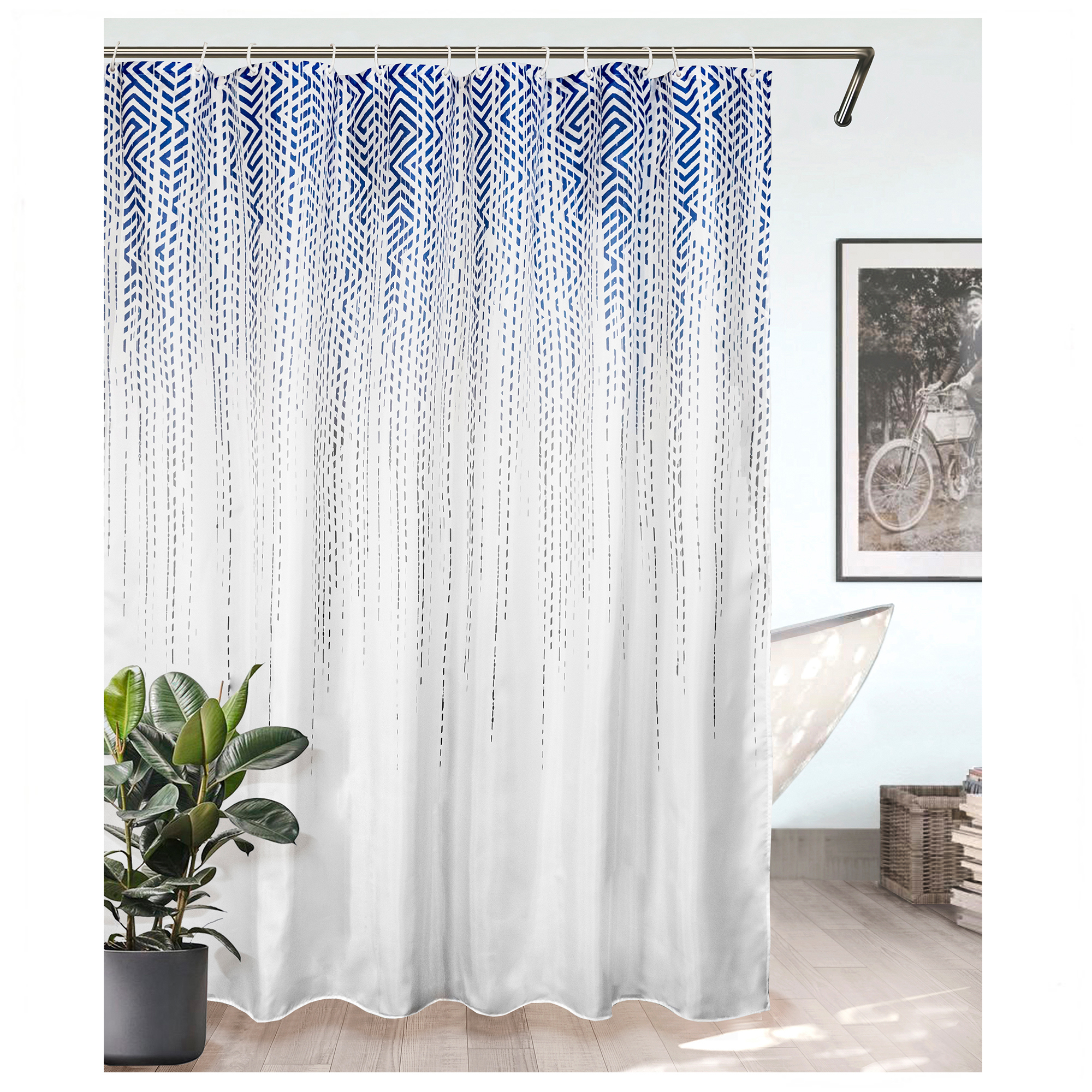 Изображение товара Штора для ванной Bath Plus Charme Red Trace 180x200 см полиэстер водоотталкивающая