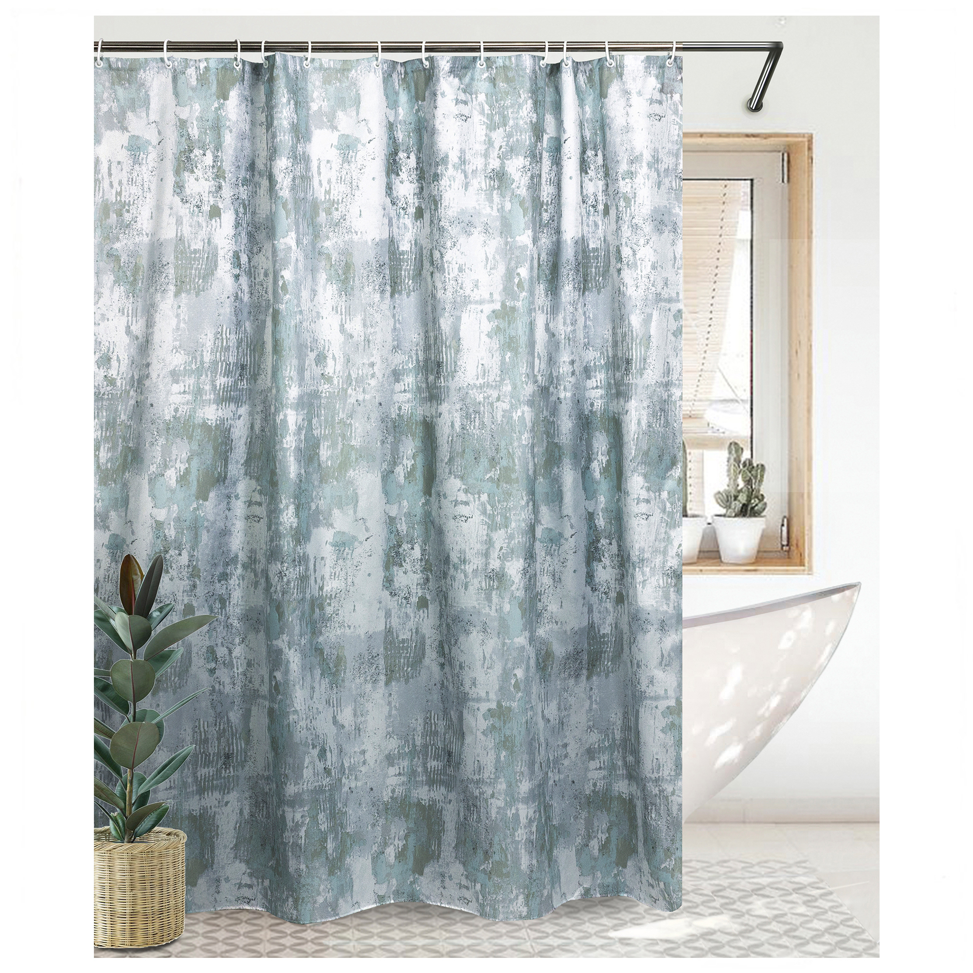 Изображение товара Штора для ванной Bath Plus Charme Red Nordic-3 180x200 см полиэстер цвет серо-зеленый