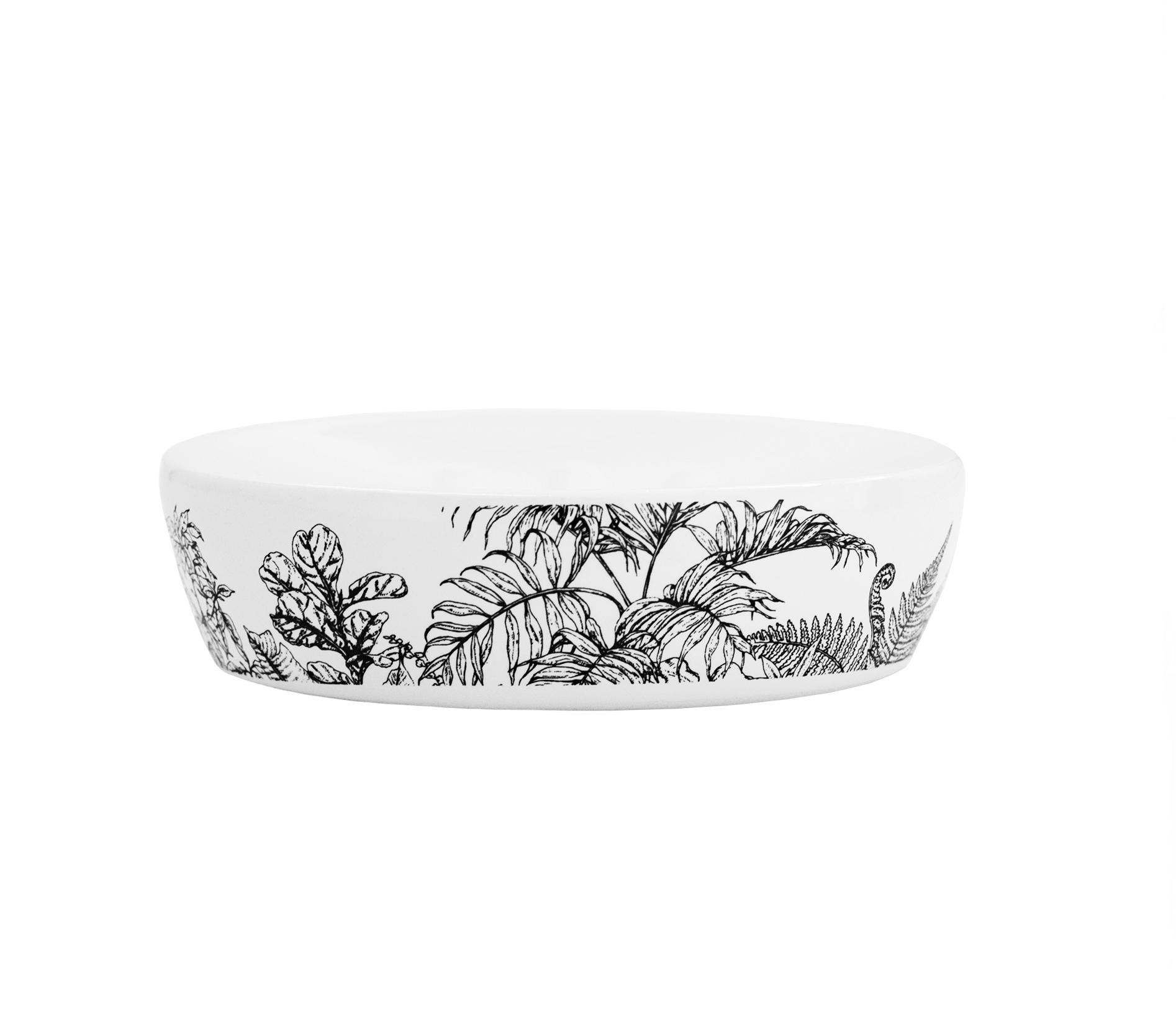 Изображение товара Мыльница Bath Plus Tropico W-CE2627AA-SD керамика цвет белый с черным рисунком