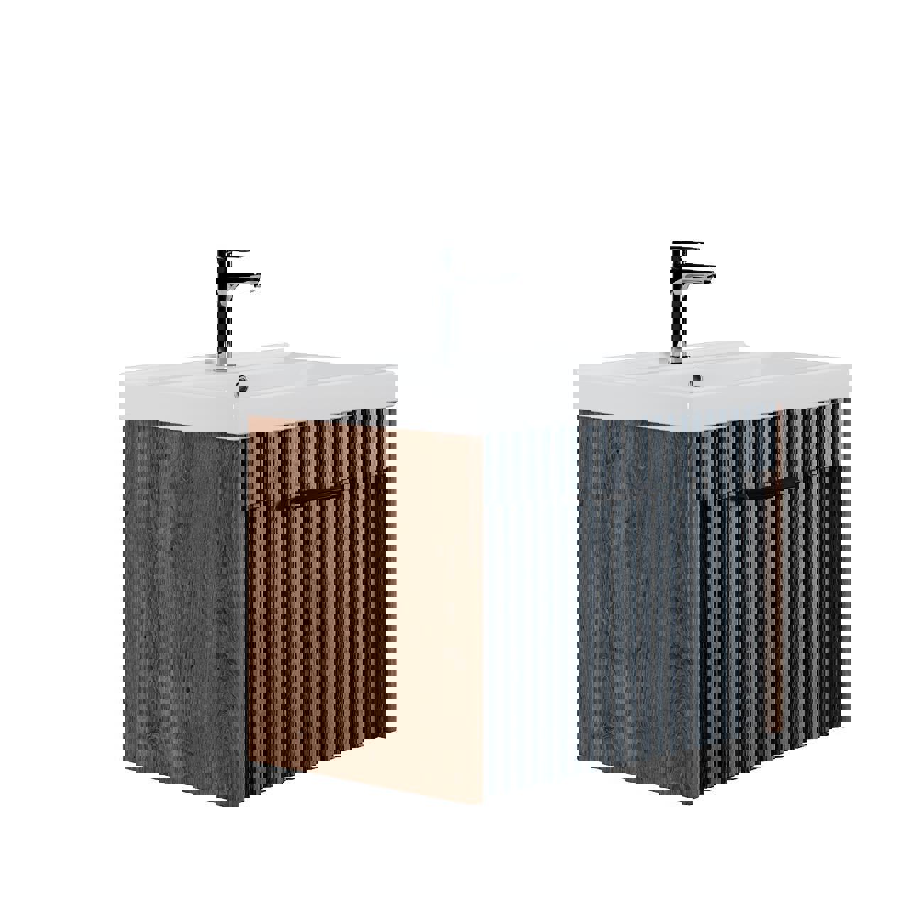 Изображение товара Подвесная тумба под раковину Louis 60 см коричневая с ящиком