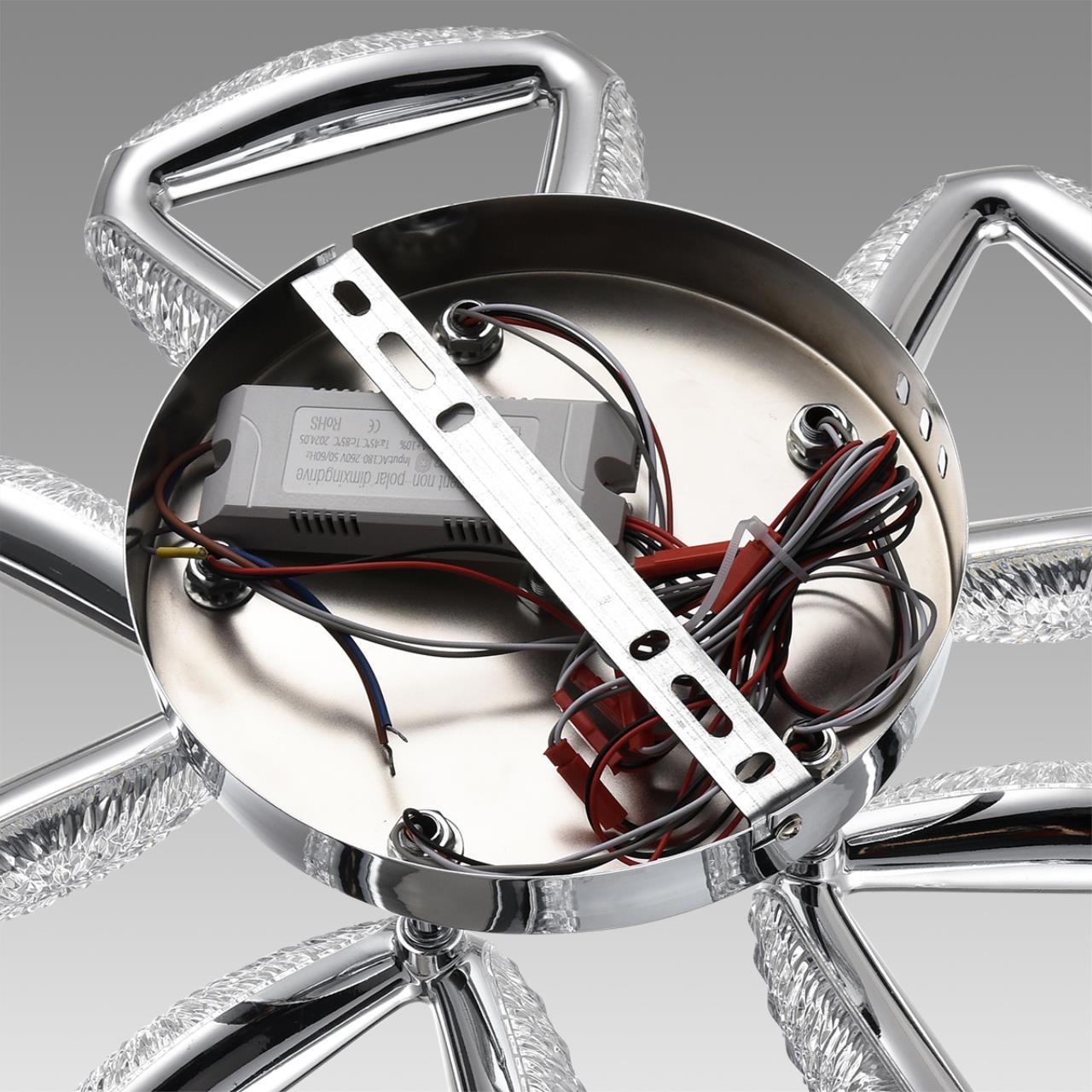 Изображение товара Люстра потолочная светодиодная Lumion Ledio с пультом управления 13 м² нейтральный белый свет хром