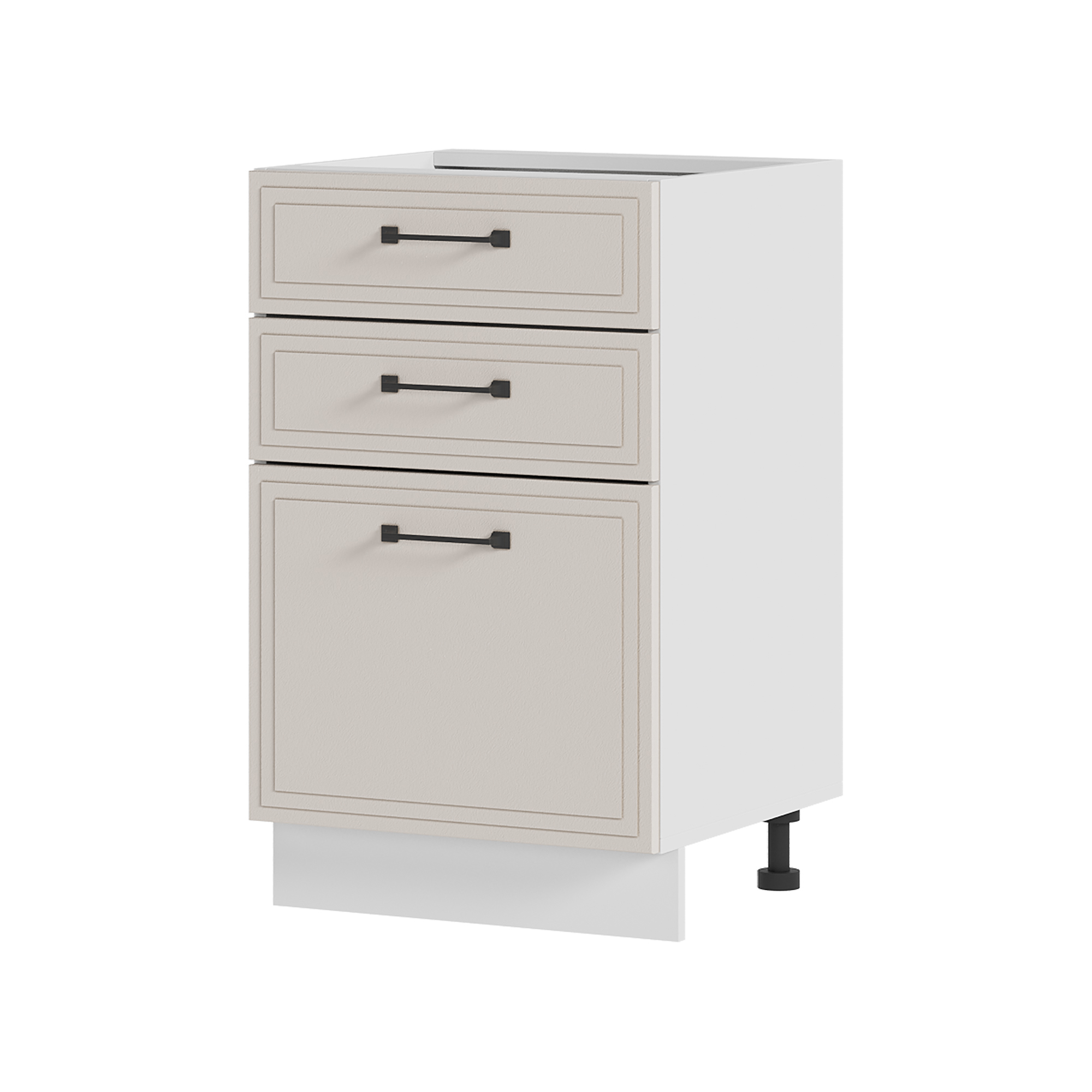 Изображение товара Напольный шкаф Индира из МДФ и ЛДСП с 3 ящиками и французским дизайном