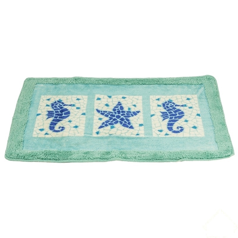 Изображение товара Коврик для ванной комнаты New Path голубой, 60x90 см