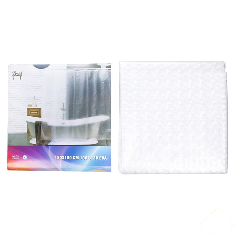 Изображение товара Штора для ванны Peva 3D, 180x180 см, полипропилен, цвет прозрачный