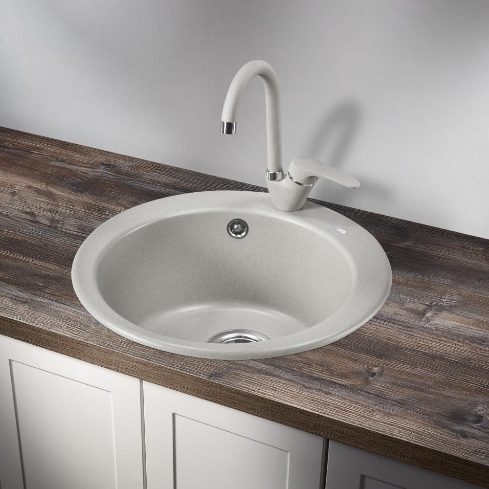 Изображение товара Кухонная кварцевая мойка GRANULA GR-4801 48x48 см базальт