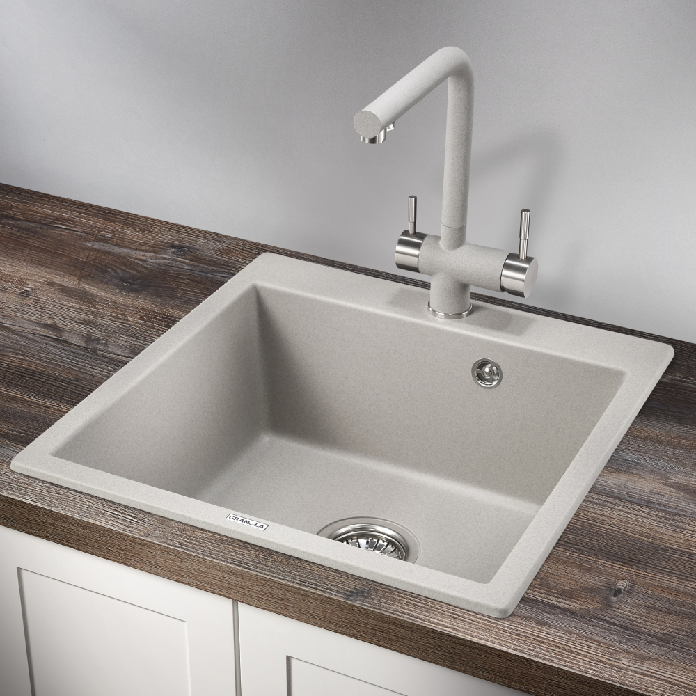 Изображение товара Кухонная мойка GRANULA кварцевая GR-5102 505*510 мм базальт.