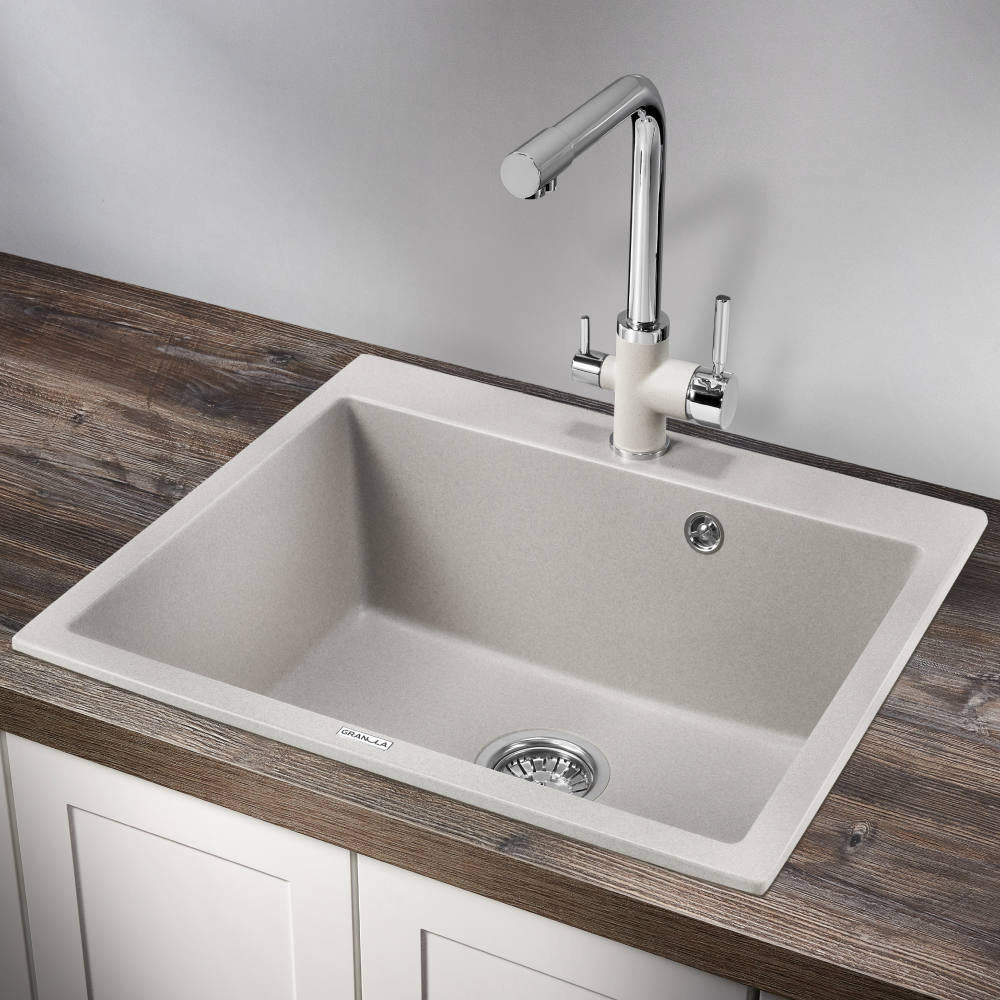 Изображение товара Врезная мойка Granula 6001 60x52x20 см кварц цвет серый