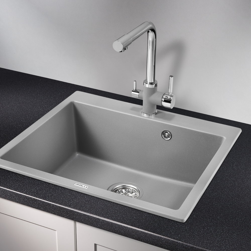 Изображение товара Кухонная мойка Granula GR-6001 из кварцевого композита, 52x60 см, серый