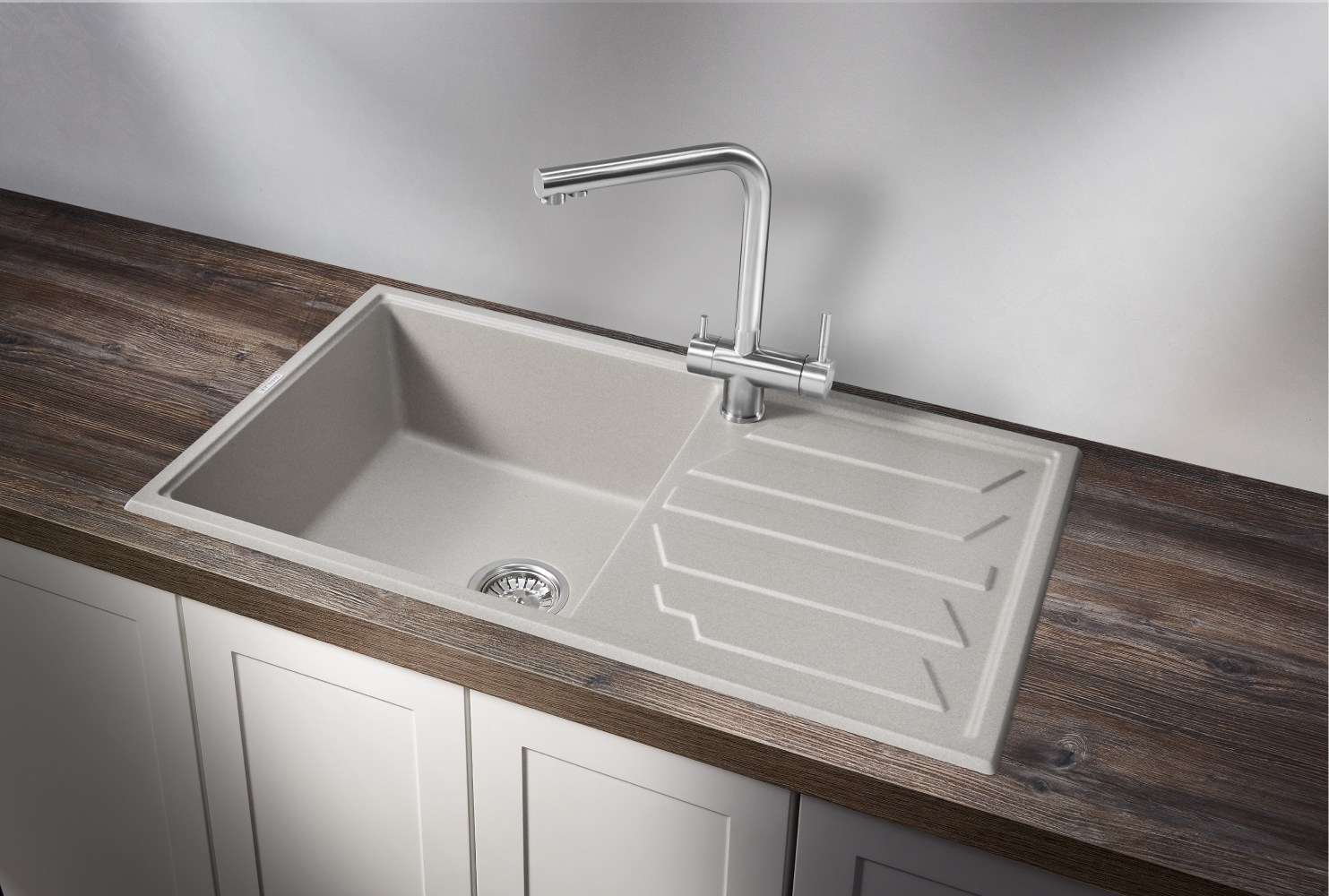 Изображение товара Мойка для кухни Granula GR-8601 50x86 см кварц светло-серый