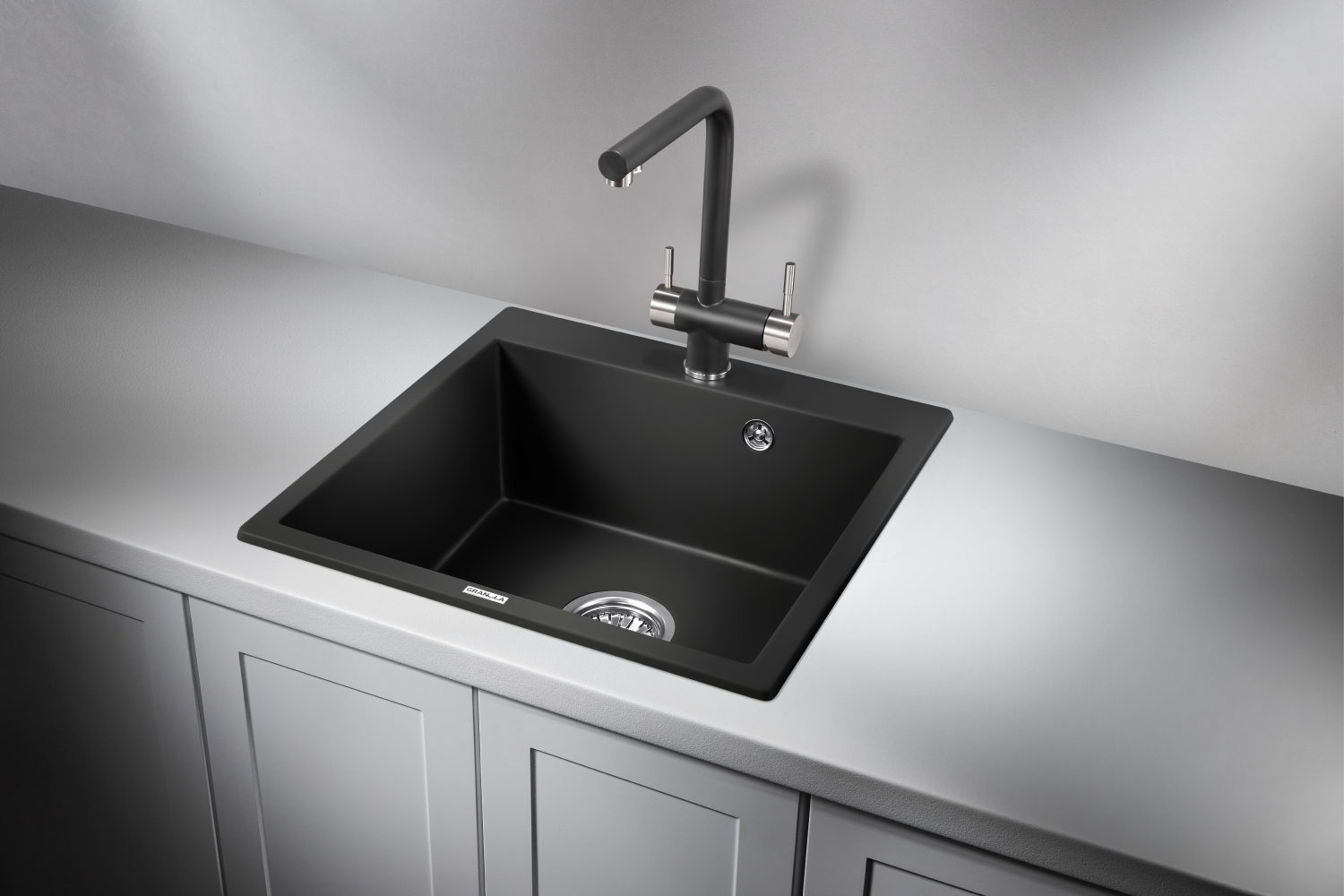 Изображение товара Накладная мойка Granula 5102 51x52x20 см кварц цвет сланец
