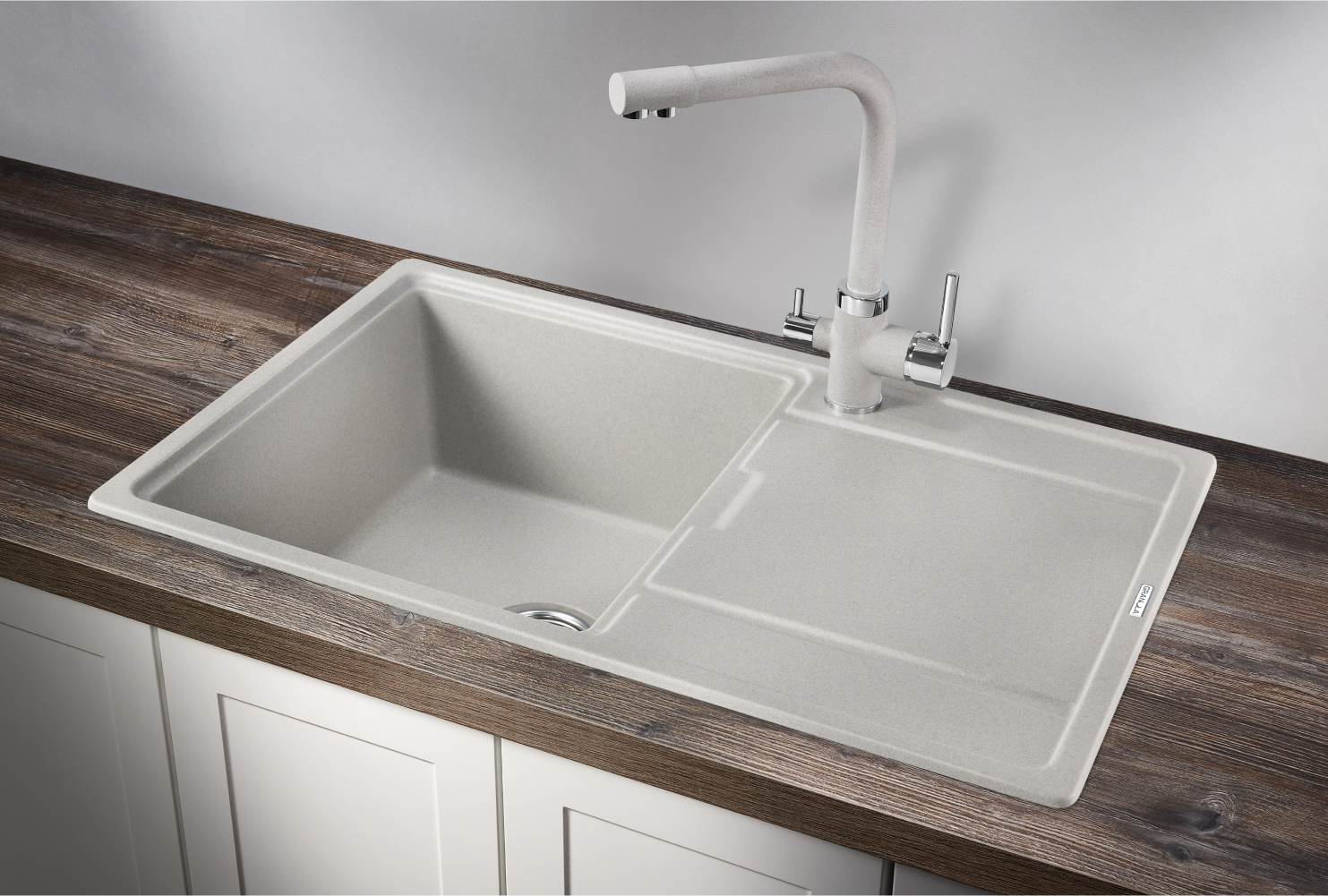 Изображение товара Мояка для кухни врезная Granula GR-7804 50x78 см кварц светло-серая