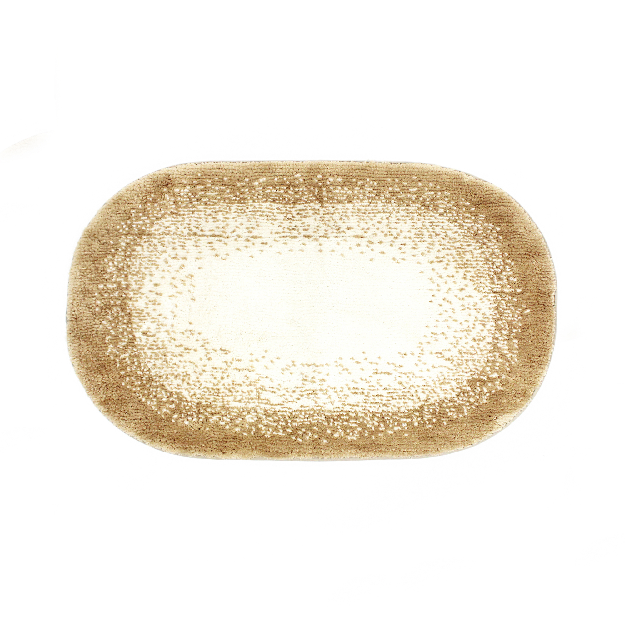 Изображение товара Коврик для ванной Bath Plus Фокус 60x90 см бежевый противоскользящий с полиэстера