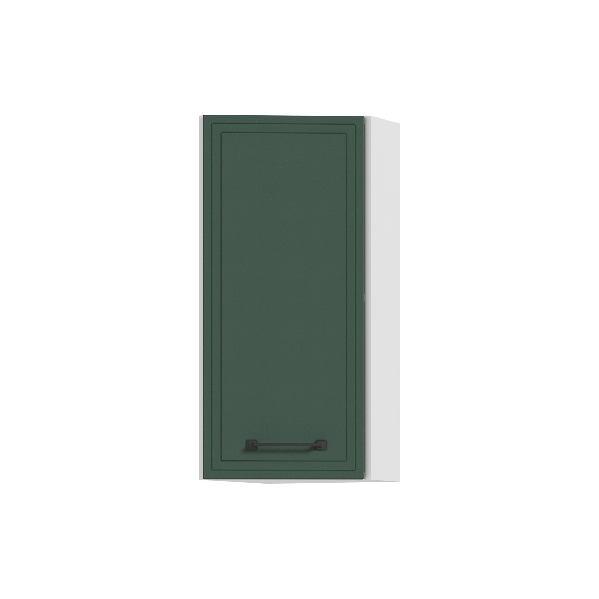 Изображение товара Навесной шкаф Индира из МДФ и ЛДСП с зеленым фасадом и оригинальной фрезеровкой