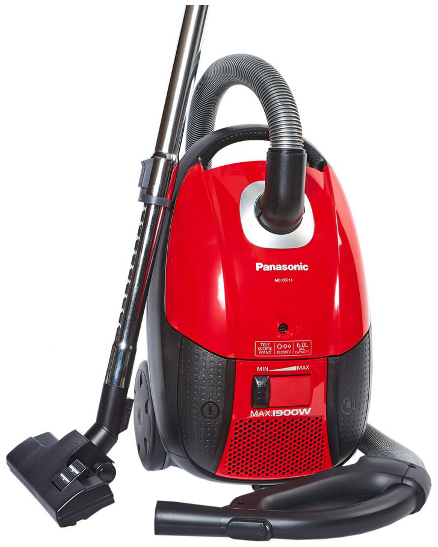 Изображение товара Пылесос с пылесборником Panasonic Mc-cg711r149 1900 Вт 6 л цвет красный черный