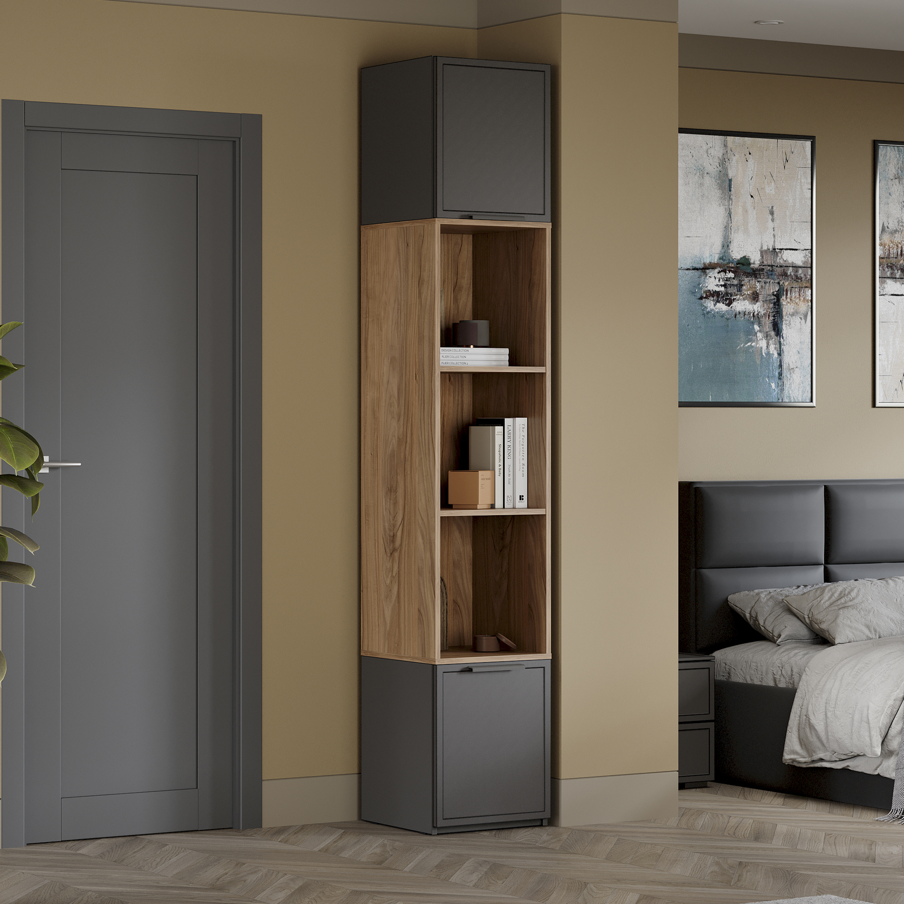 Изображение товара Шкаф Трия 40x225x42 см модульная система Стелла для современных интерьеров