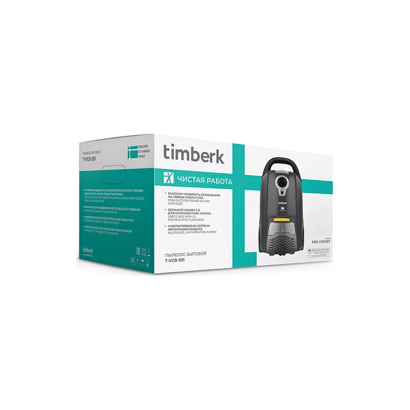 Изображение товара Пылесос с пылесборником Timberk T-vcb-201 2400 вт серый 2400 Вт 3 л цвет серый Изображение товара Пылесос с пылесборником Timberk T-vcb-201 2400 вт серый 2400 Вт 3 л цвет серый