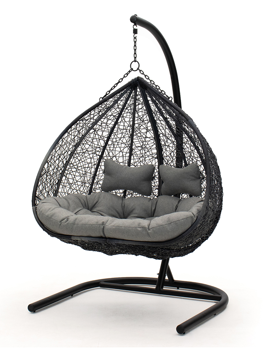 Изображение товара Кресло подвесное Kornera 012105-graphite Джемини 2-х местные до 220 кг серый/серебристый