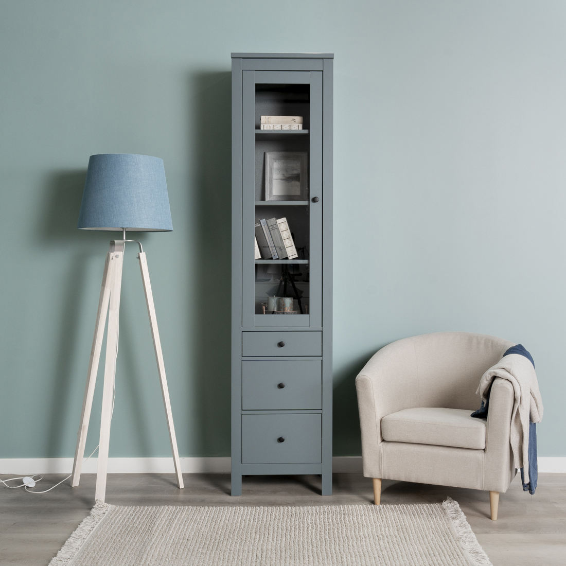 Изображение товара Шкаф-витрина Гуд Лакк Сага 50 49.6x215.5x41.4 см из Ламинированной Древесины