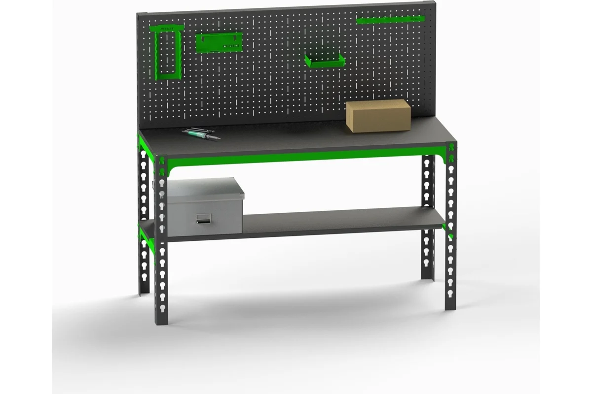 Изображение товара Металлический рабочий стол METALEX SMMPRIA751040 с перфопанелью для склада и мастерской