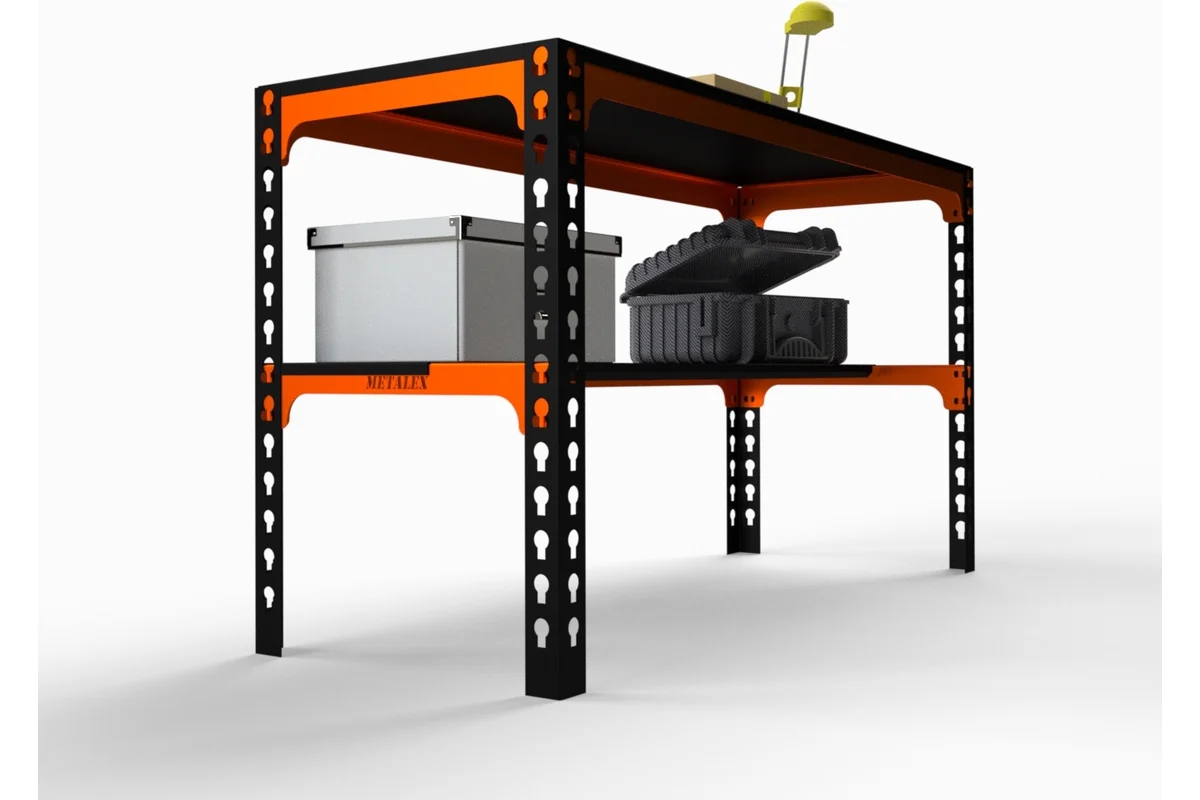 Изображение товара Металлический рабочий стол Metalex SMMO751250 260 кг высота 75 см оранжево-черный