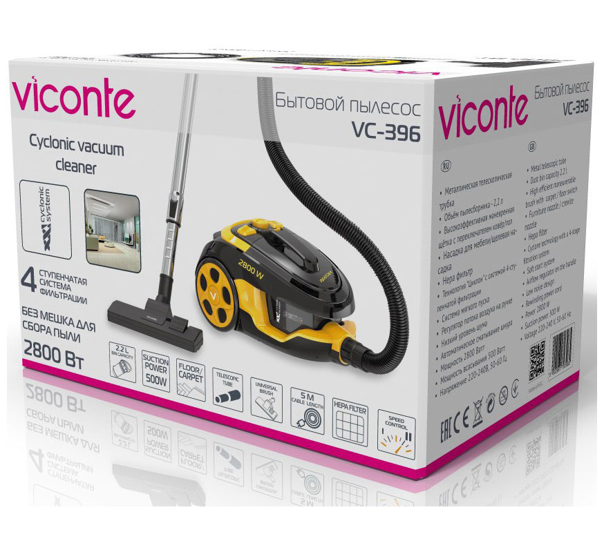 Изображение товара Пылесос с контейнером Viconte VC-396, 2800 Вт, 2.2 л