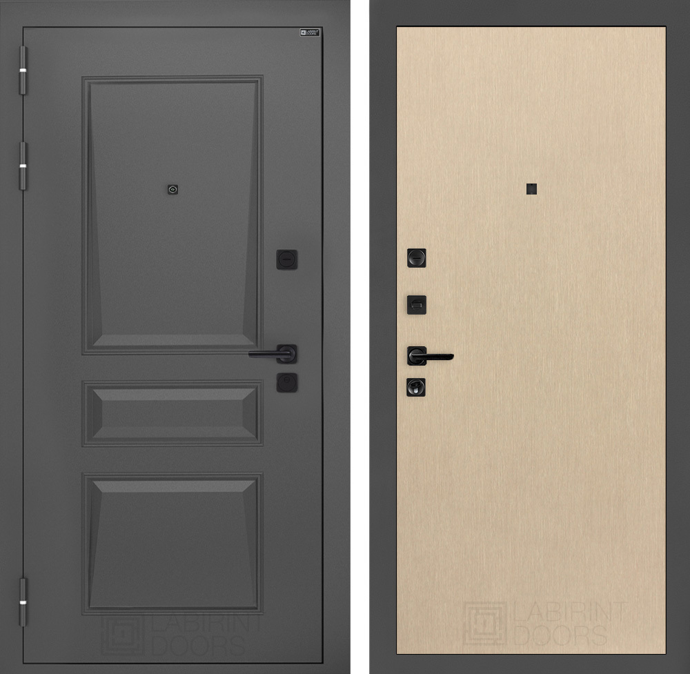 Изображение товара Входная дверь Лабиринт Орлеан П05 левый 205x88см цвет муар серый 7024 матовый/венге светлый