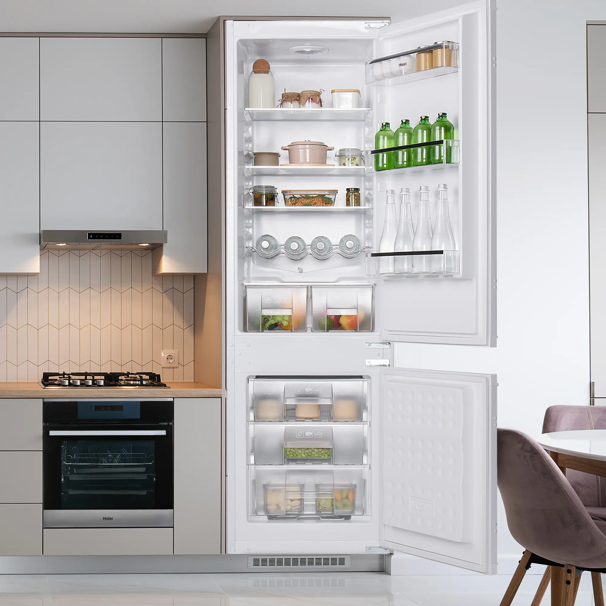 Холодильник двухкамерный Haier HRF229BIRU 180x53.5x54см 1 компрессор цвет белый - 7