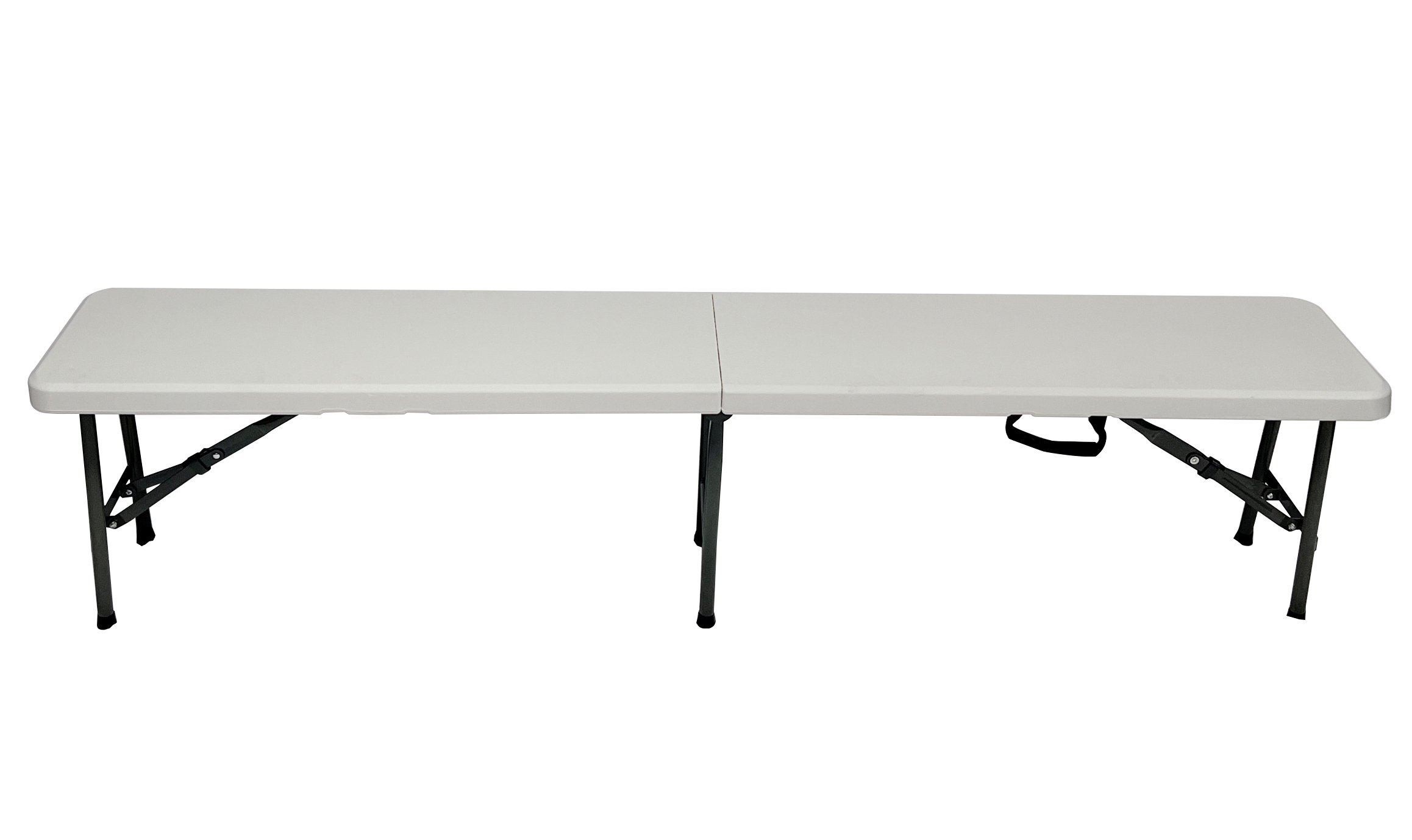 Изображение товара Кемпинговая складная скамейка 181x28x43 см полиэтилен бело-серый