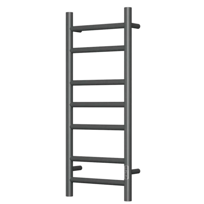 Изображение товара Полотенцесушитель электрический Bauedge Stil Gun Grey П7 300x800 мм 110 Вт лесенка цвет темно-серый металлик
