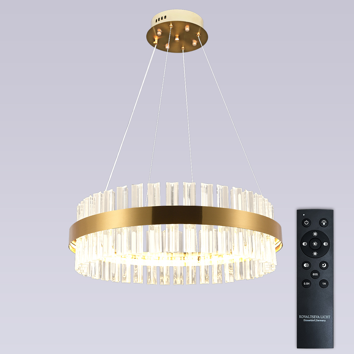 Изображение товара Люстра потолочная светодиодная Natali Kovaltseva с пультом управления 17 м² регулируемый белый свет цвет золотой