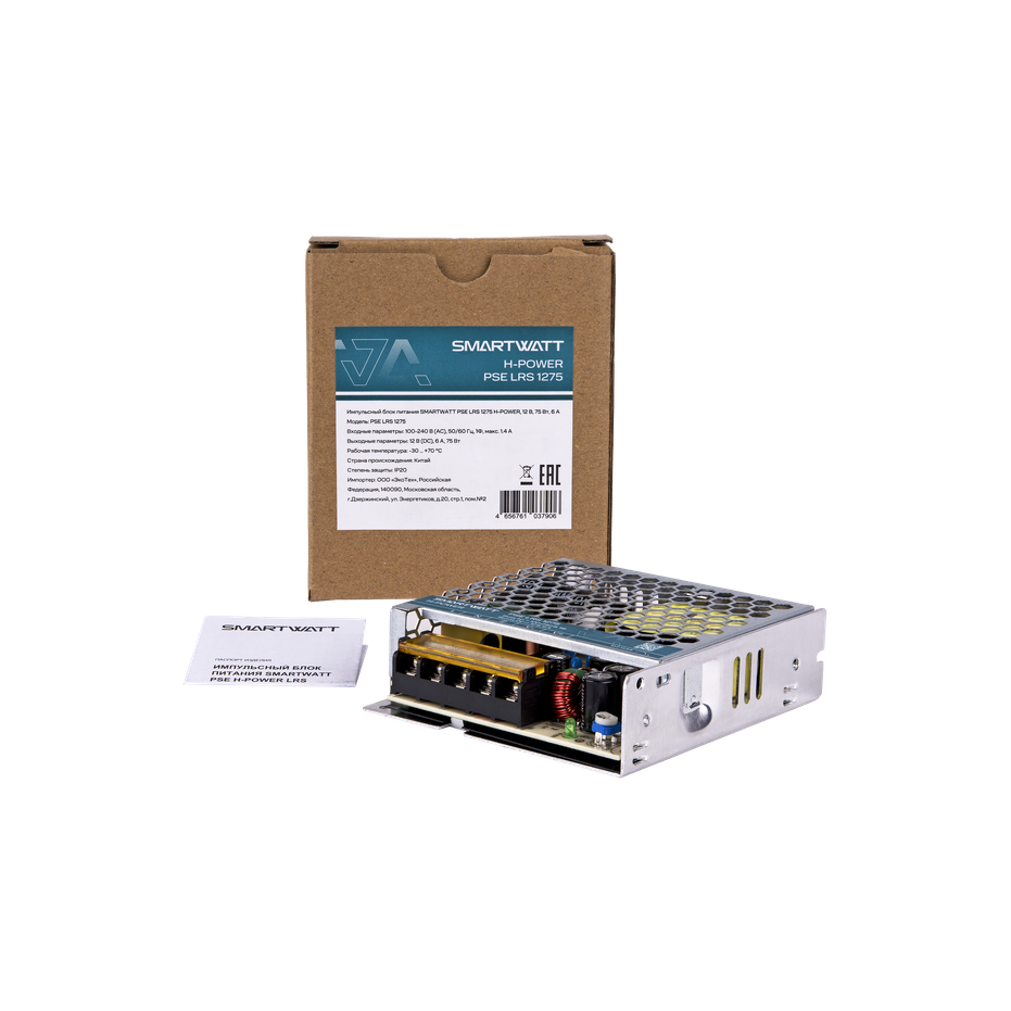 Изображение товара Импульсный блок питания Smartwatt PSE LRS 1275 H-POWER 12 В 75 Вт 6 А