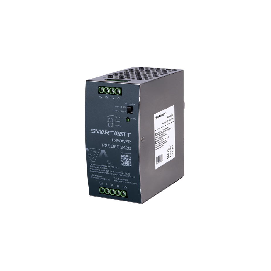 Изображение товара Буферный модуль Smartwatt PSE DRB 2420 R-Power 24 В 480 Вт 20 А Изображение товара Буферный модуль Smartwatt PSE DRB 2420 R-Power 24 В 480 Вт 20 А