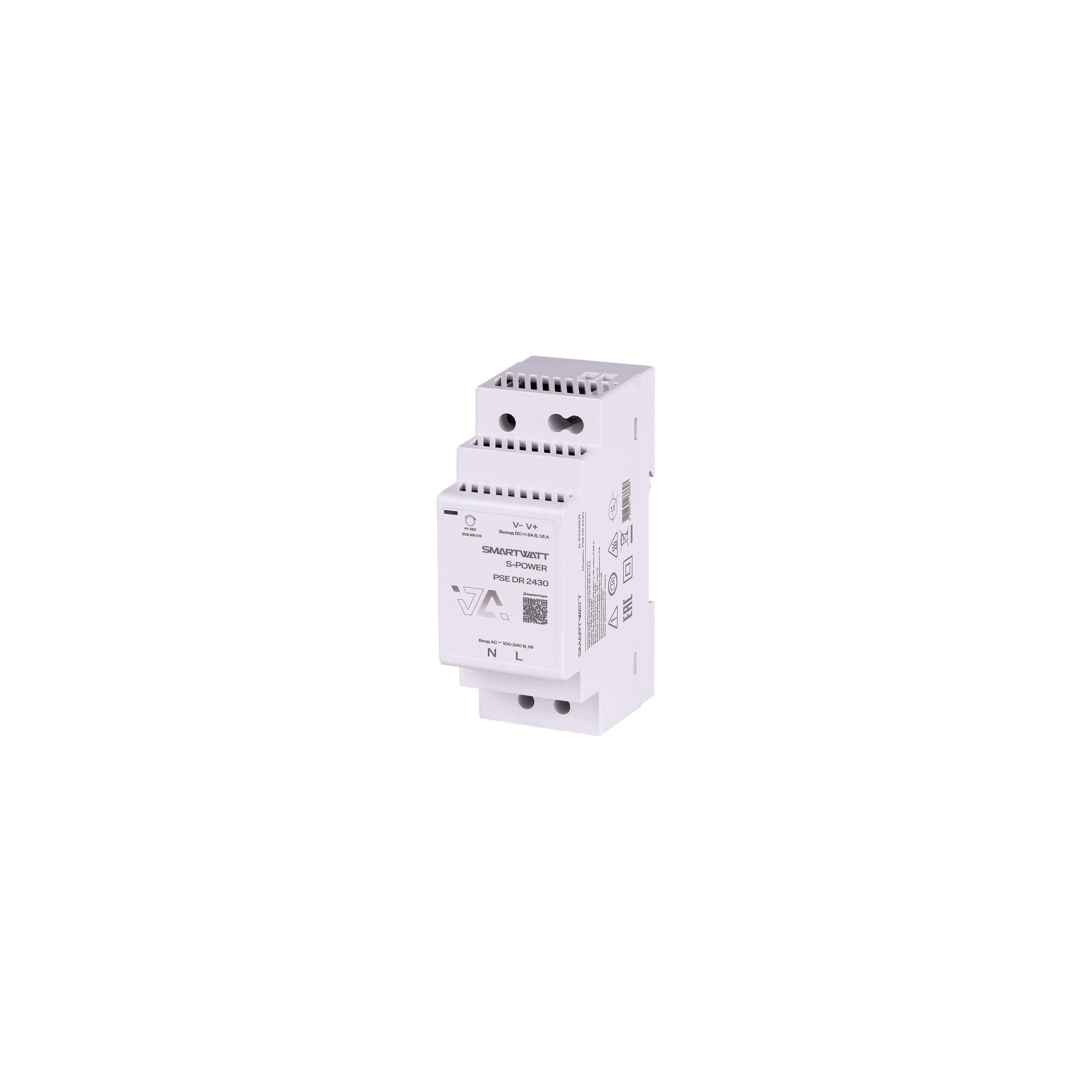 Изображение товара Импульсный блок питания Smartwatt PSE DR 2430 S-POWER 24 В 30 Вт 15 А