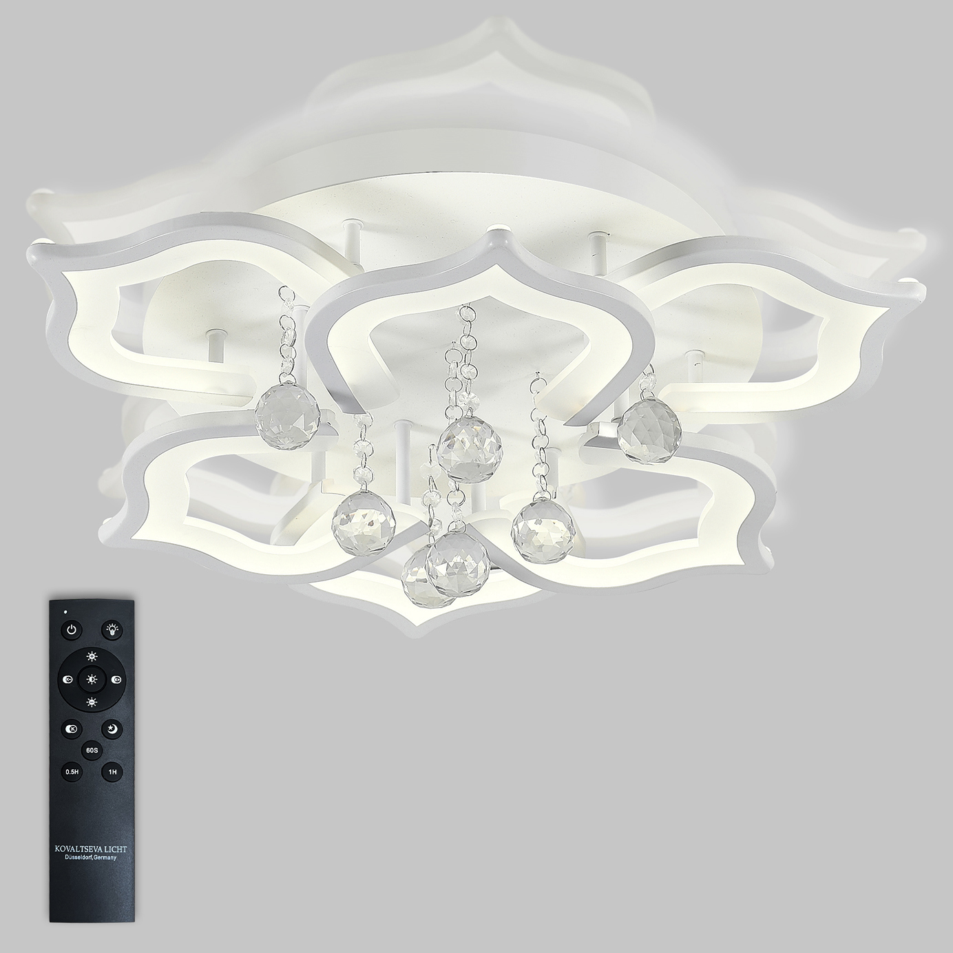 Изображение товара Люстра потолочная светодиодная Natali Kovaltseva 82028 с пультом и регулировкой цвета