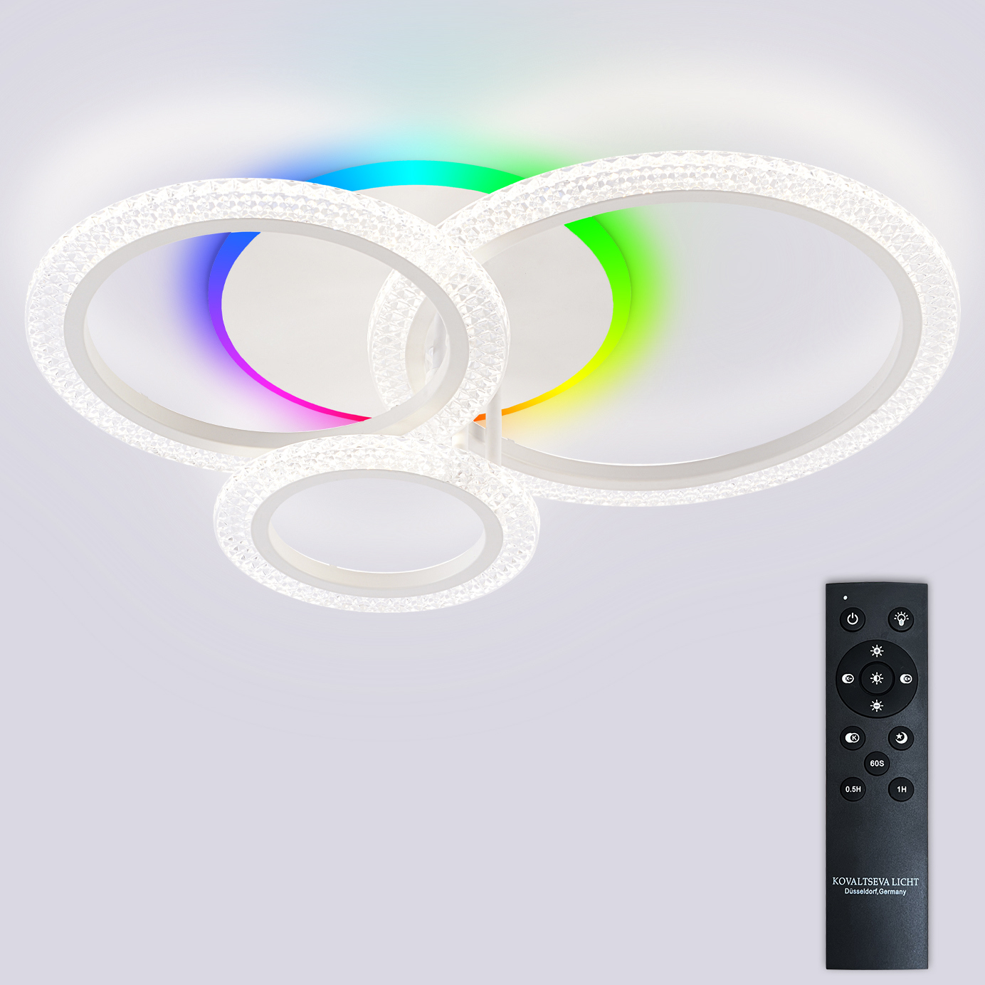 Изображение товара Люстра потолочная светодиодная Natali Kovaltseva 81452 Pure с RGB подсветкой и пультом