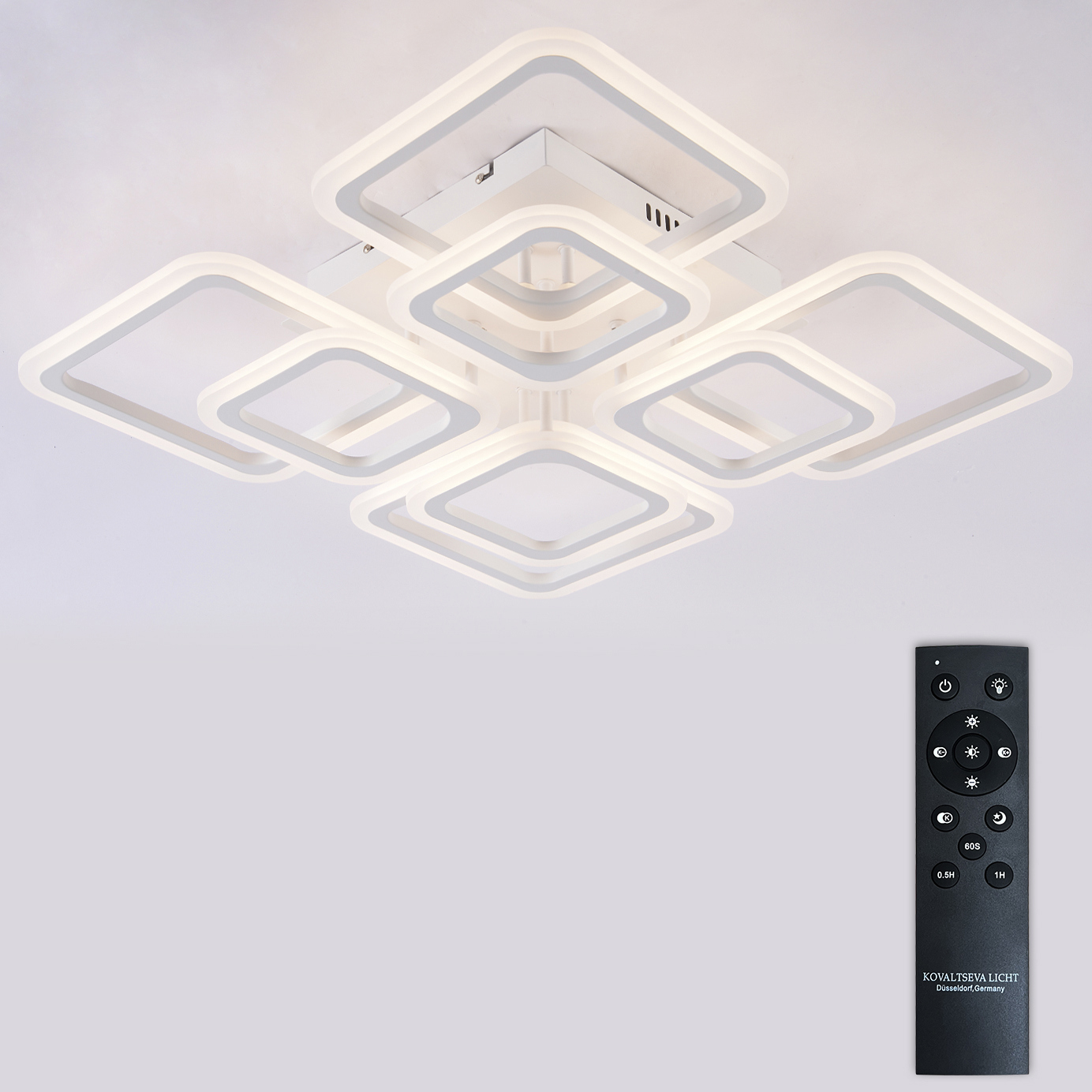 Изображение товара Люстра потолочная светодиодная Natali Kovaltseva Spektr с пультом управление 22 м² белая