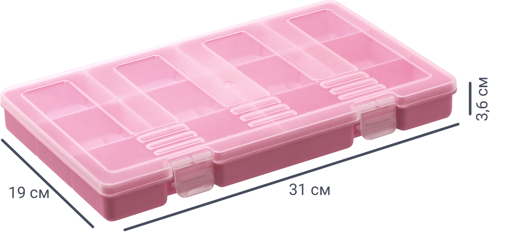 Изображение товара Органайзер для хранения Фолди 31x3.6x19 см розовый MARTIKA