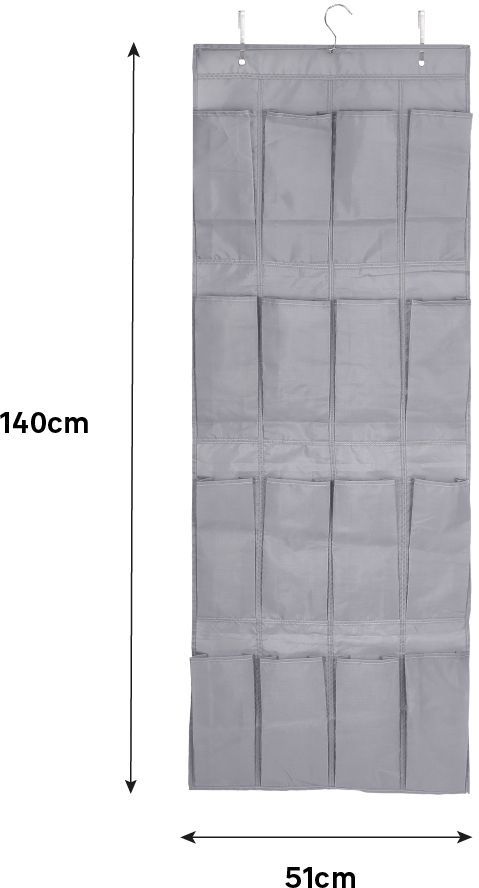 Изображение товара Органайзер для обуви подвесной Spaceo 51x140x15.4 см полиэстер серый