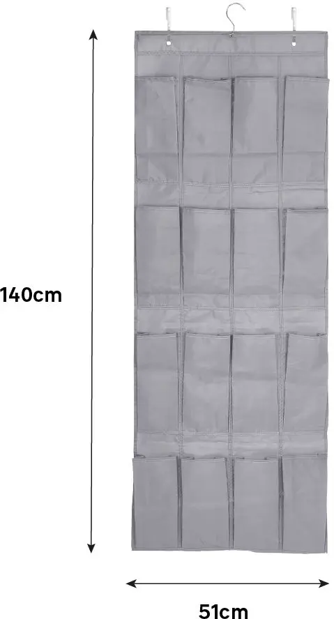 Органайзер для обуви подвесной Spaceo 51x140x1 см полиэстер цвет серый