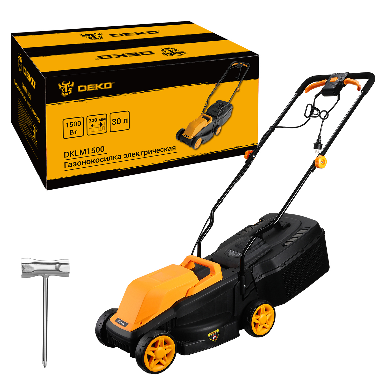 Изображение товара Газонокосилка электрическая Deko Dklm1300 1300 Вт 32 см