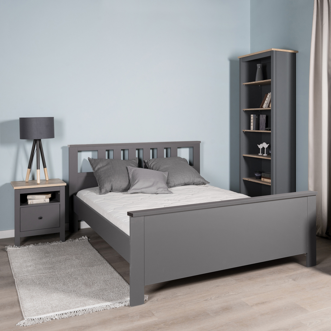 Изображение товара Двуспальная кровать Гуд Лакк Сага 160x200 см серого цвета