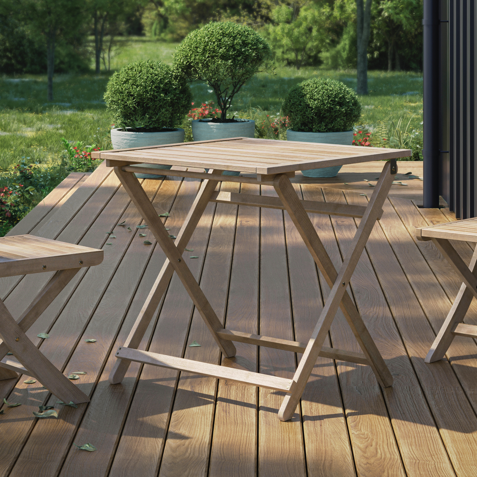 Изображение товара Стол садовый складной Beginia Betta 70x70 см из акации для улицы и дома