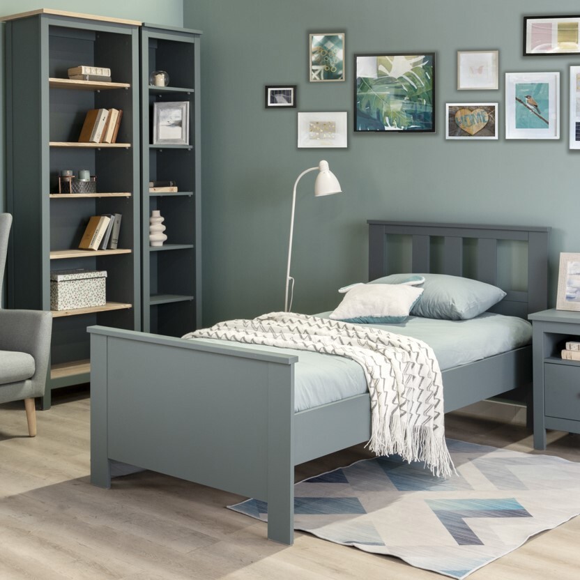 Изображение товара Односпальная кровать Гуд Лакк Сага 90х200 зеленый МДФ экологичная