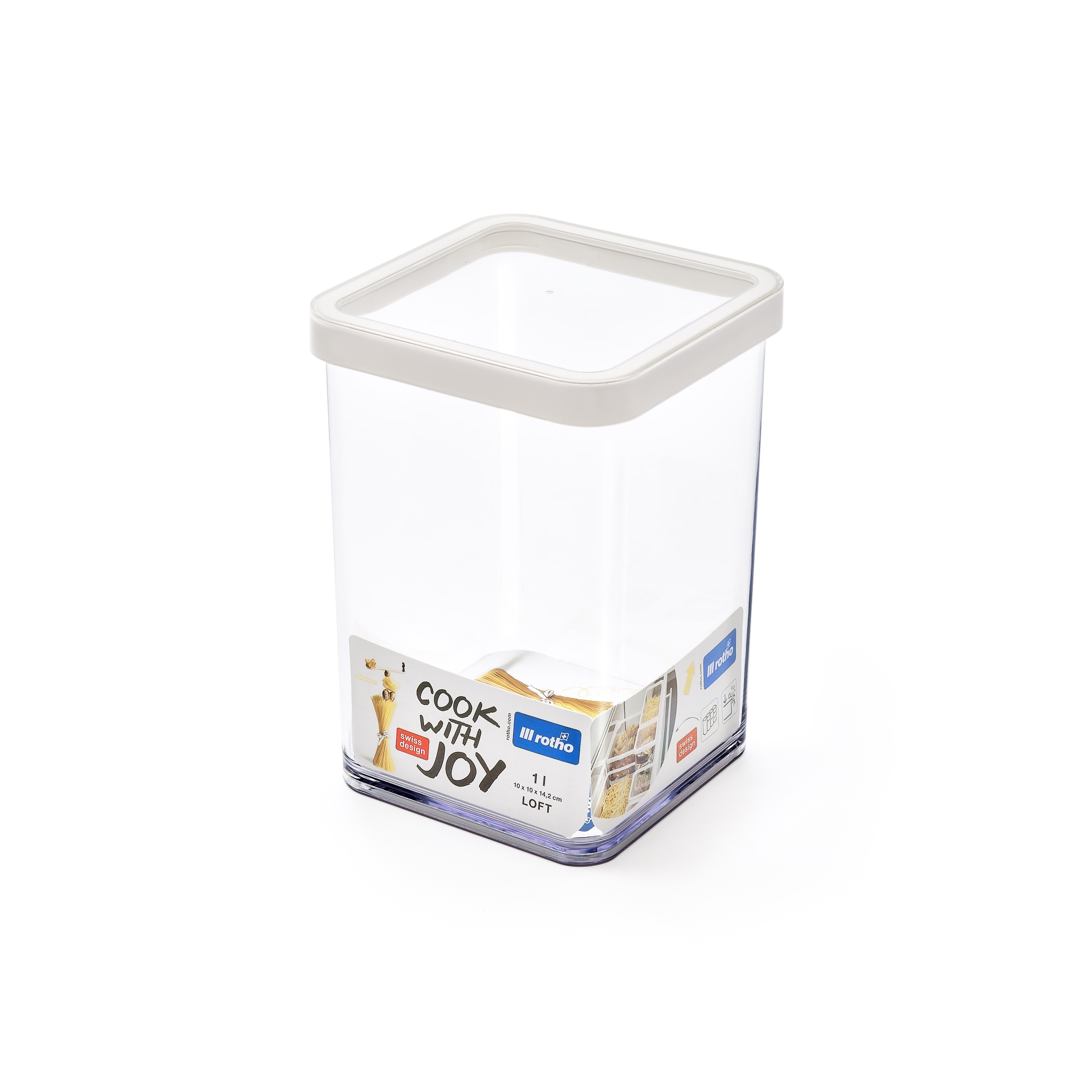Изображение товара Контейнер ROTHO Loft 1 л прозрачный для хранения продуктов безопасный пластик