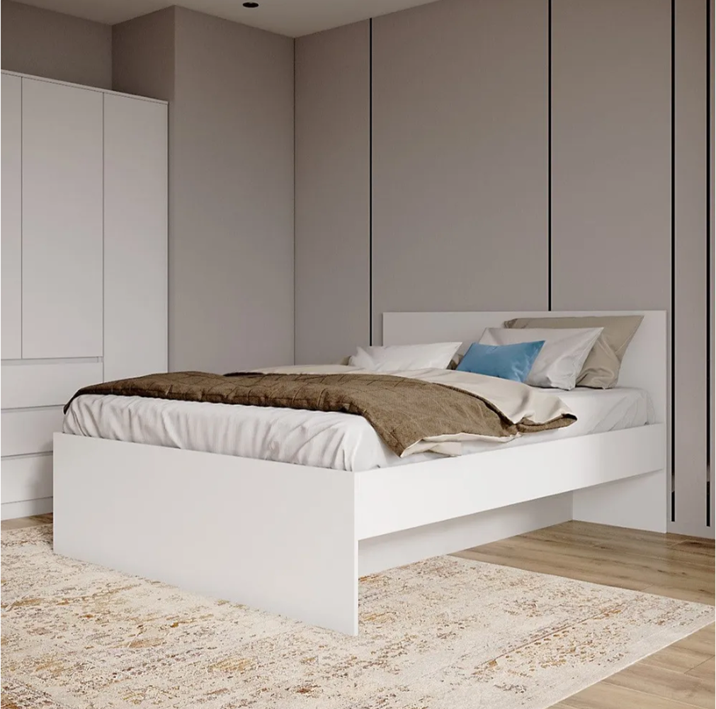 Изображение товара Двуспальная кровать из ЛДСП с ящиком и реечным основанием 160x200 см