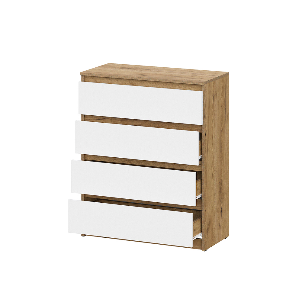 Изображение товара Комод Sv-мебель Денвер 4 ящика белый дуб золотой современный стиль