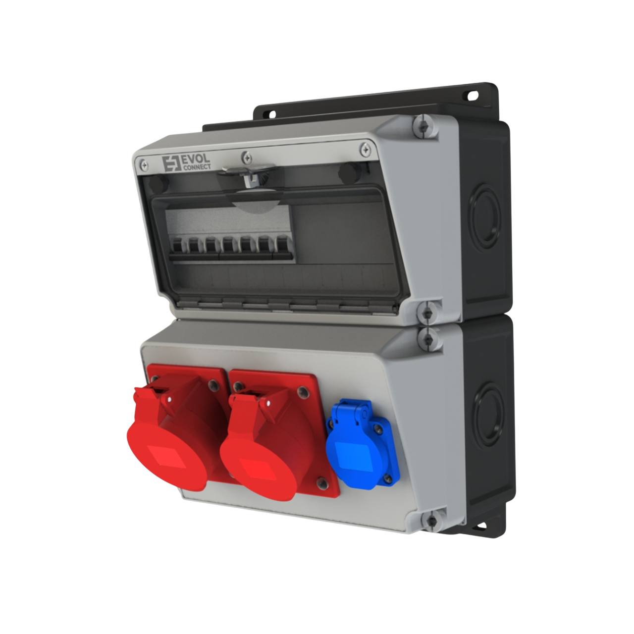 Изображение товара Навесной щит Evol BlockBox 12 модулей с розетками IP65 IK08