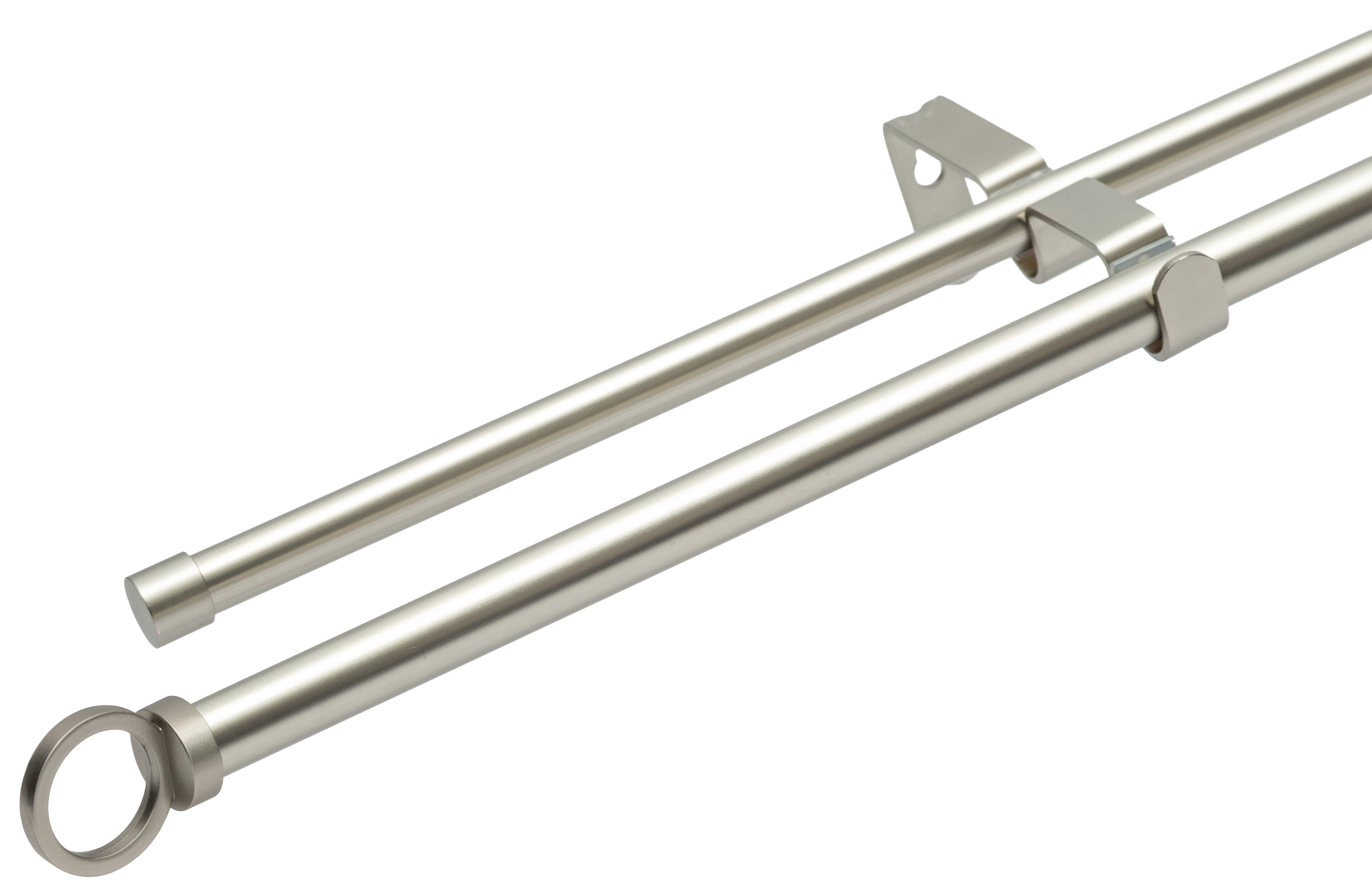 Карниз для штор раздвижной двухрядный HB-CR009 160-300 см сталь цвет черный/сталь