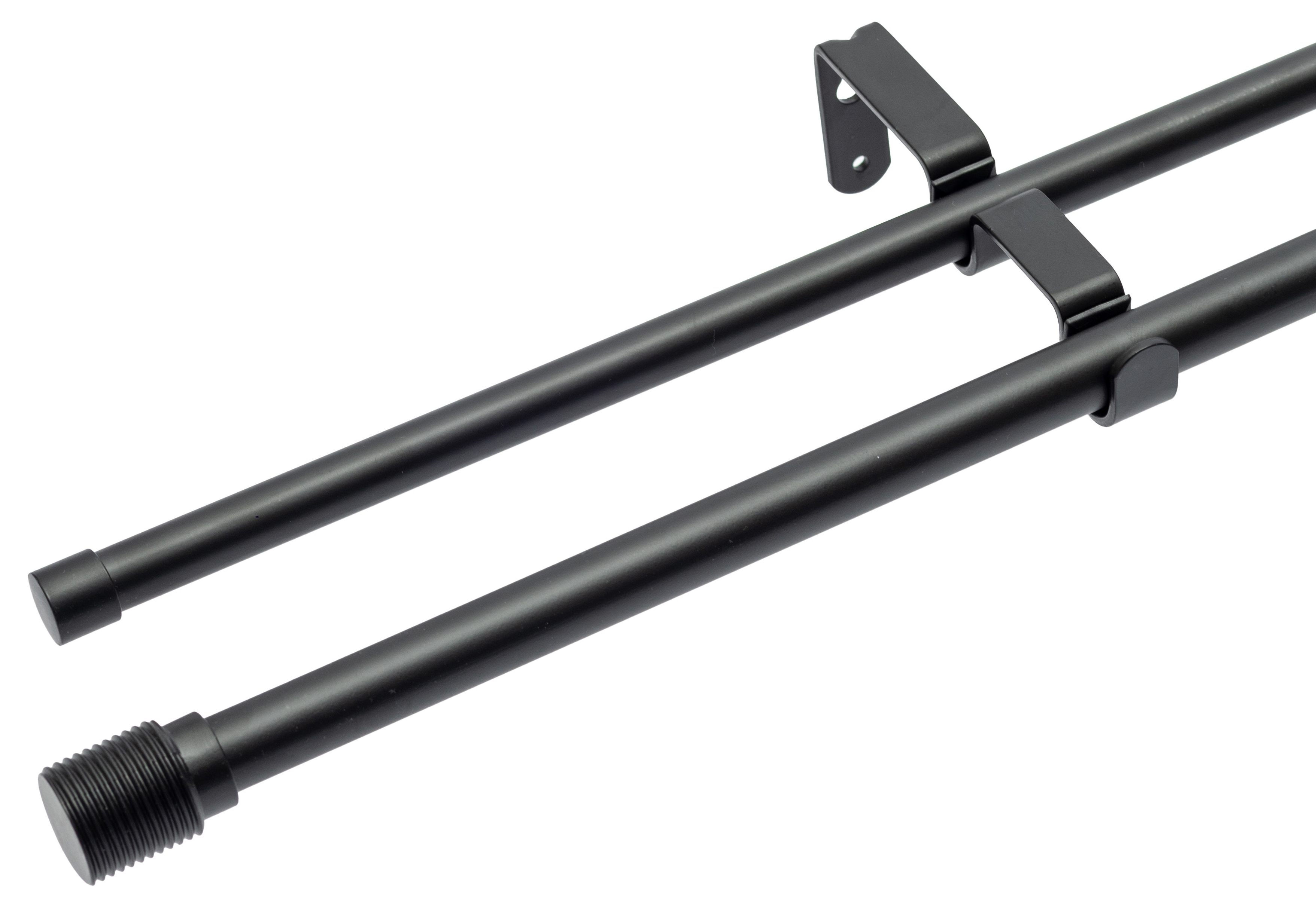 Карниз для штор раздвижной двухрядный HB-CR004 160-300 см сталь цвет черный