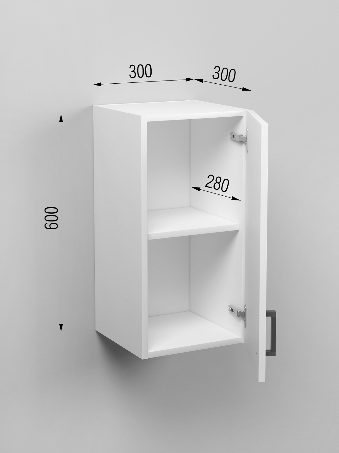 Изображение товара Навесной шкаф Кухонный модуль навесной Regent style 30x60x30 см ЛДСП цвет белый